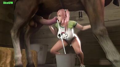 The Splashing Horse Cum Bucket Orgy