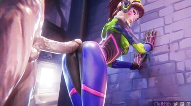 D.Va's Suitless Thrusting by Meltrib