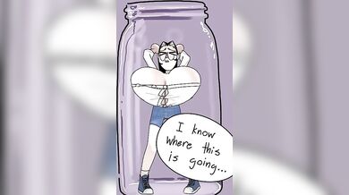 Jar Fetish Hotwife Gets Double-Stuffed by Cuckold's Balls-Deep Anal Creampie