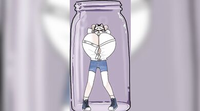 Jar Fetish Hotwife Gets Double-Stuffed by Cuckold's Balls-Deep Anal Creampie