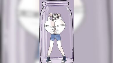 Jar Fetish Hotwife Gets Double-Stuffed by Cuckold's Balls-Deep Anal Creampie